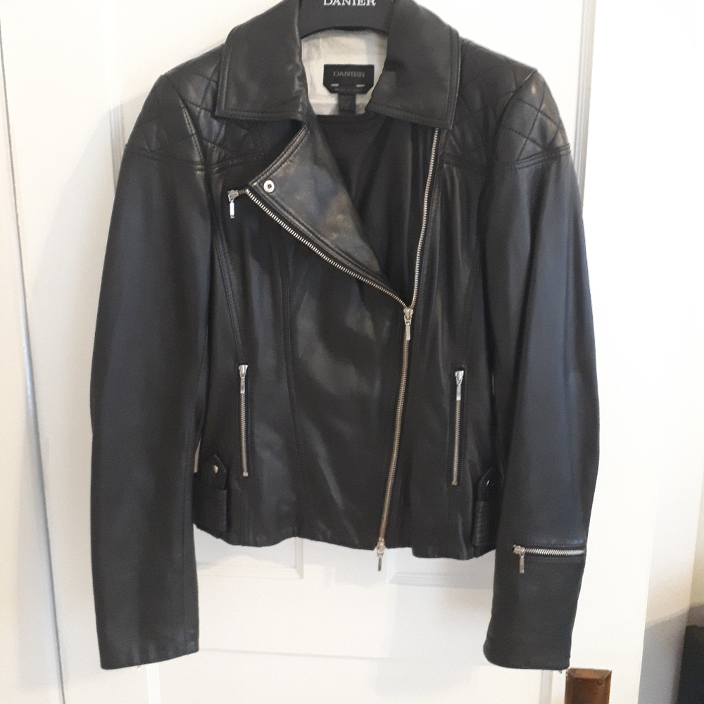 Leather moto jacket
